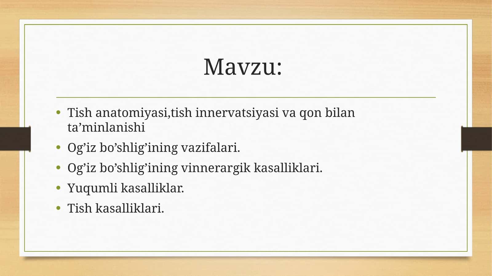 Tish anatomiyasi,tishning innervatsiyasi va qon bilan ta'minlanishi 1