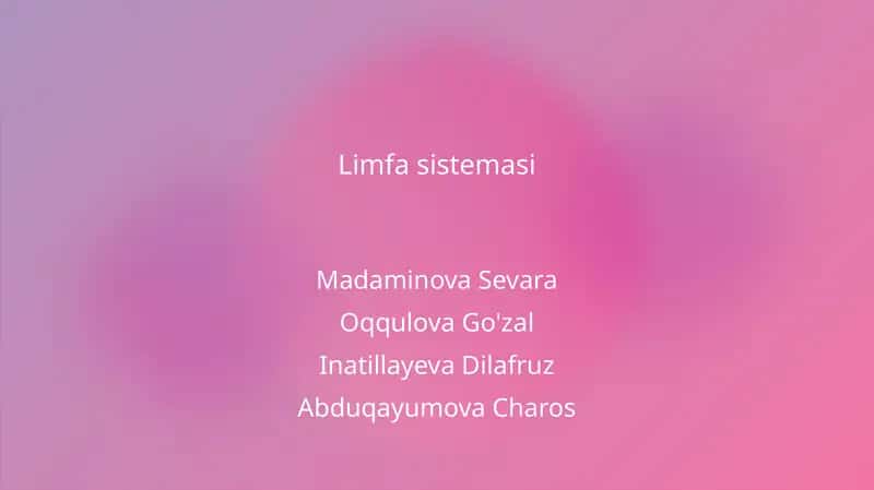 Limfa sistemasi 1