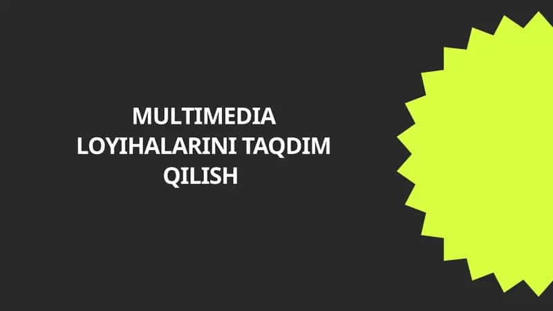 MULTIMEDIA LOYIHALARINI TAQDIM QILISH 1