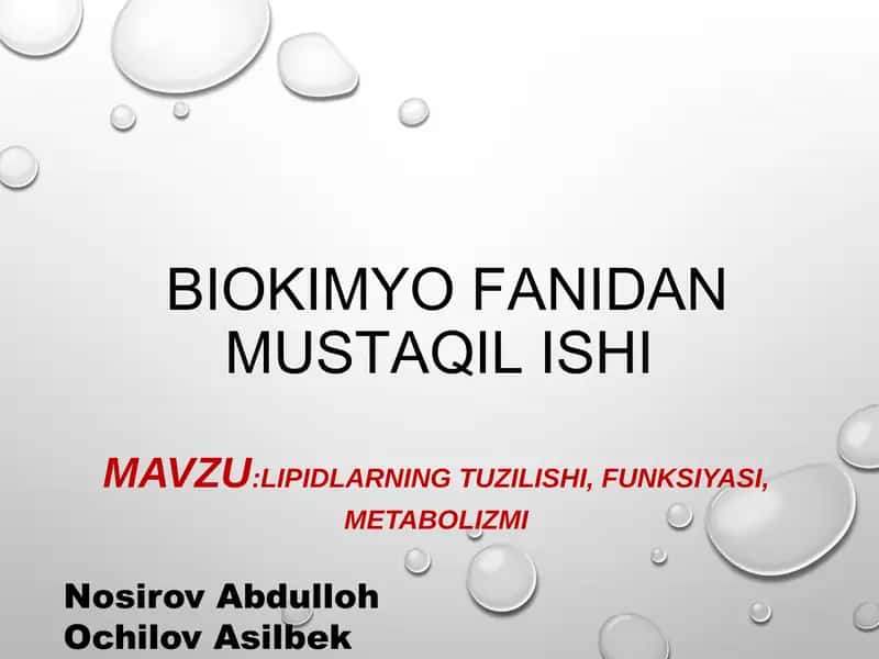 Lipidlar almashinuvi 1