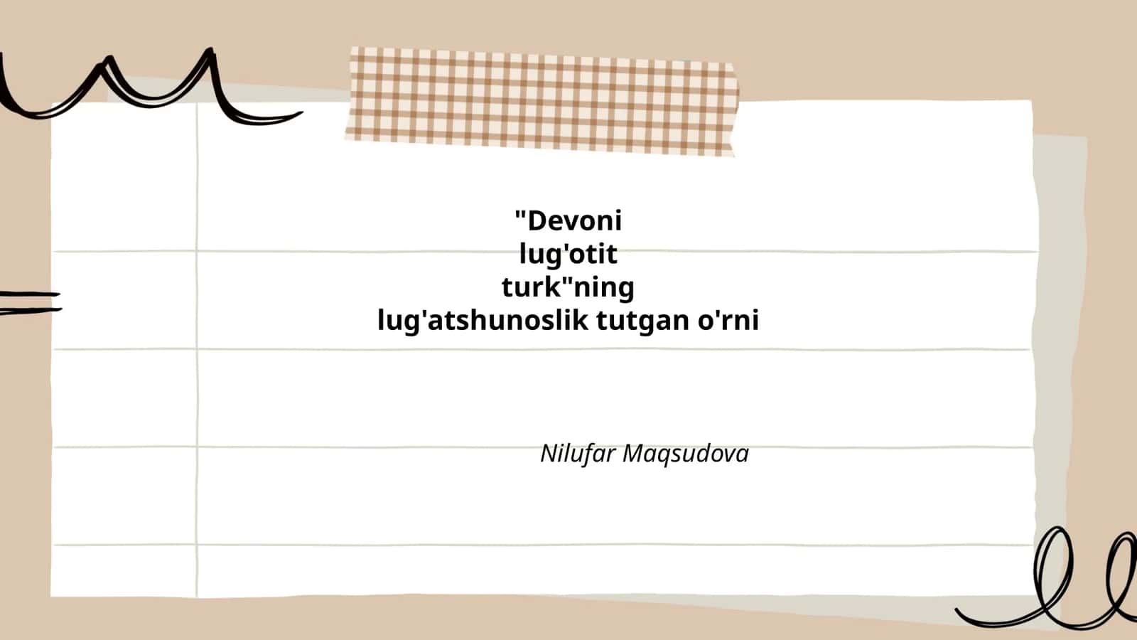 "Devoni lug'otit turk"ning lug'atshunoslik tutgan o'rni 1