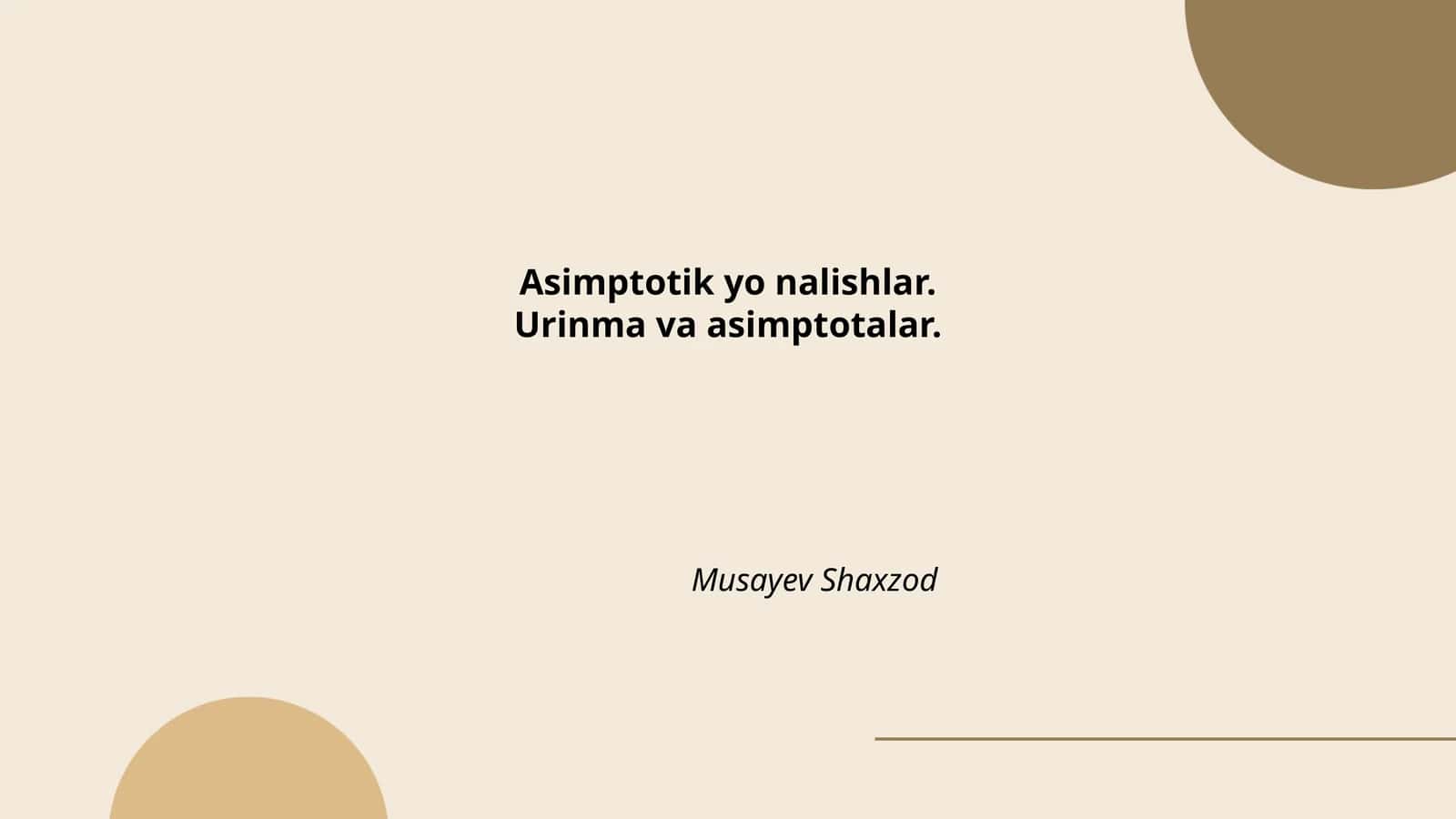 Asimptotik yo nalishlar 1