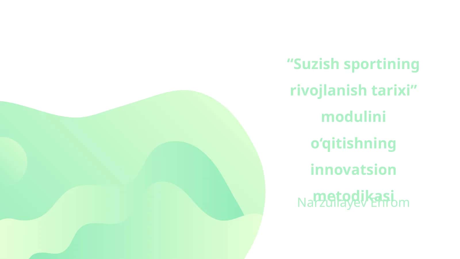 Suzish sportining rivojlanish tarixi 1