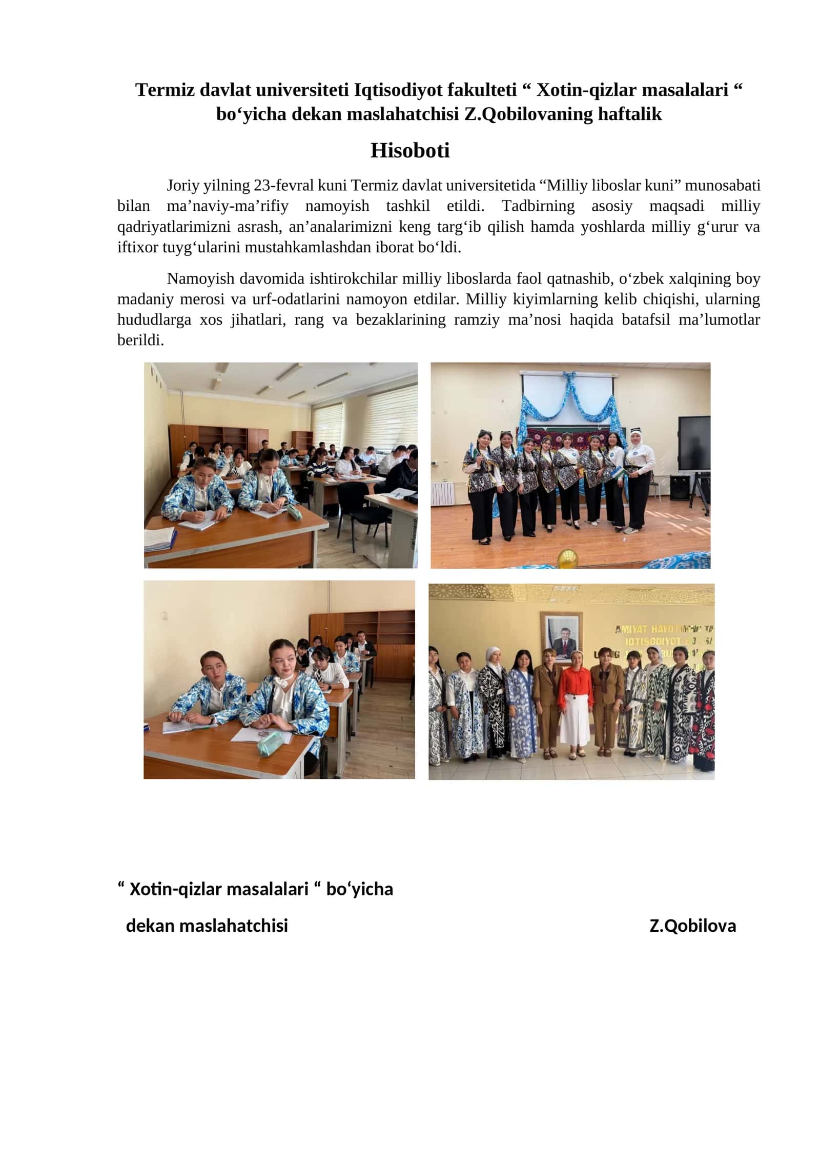 Xotin-qizlar masalalari 1