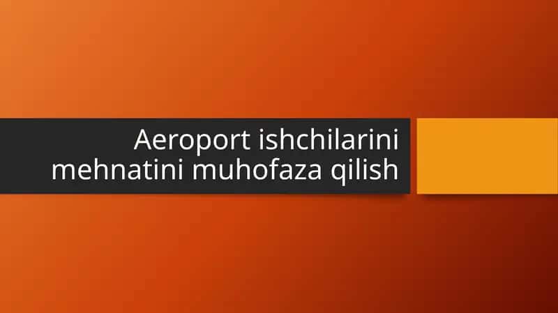 Aeroport ishchilarini mehnatini muhofaza qilish 1