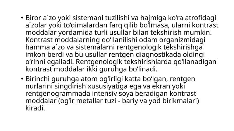 Kontrast moddalarni tekshirish 1