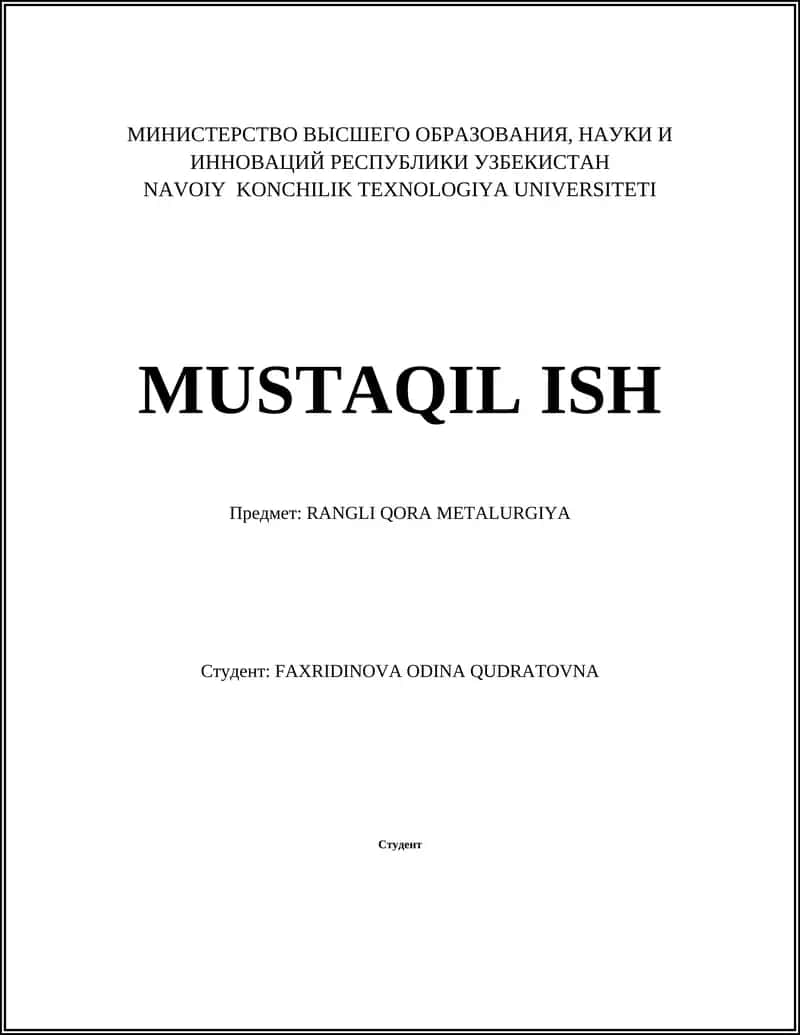 RANGLI QORA METALURGIYA 1