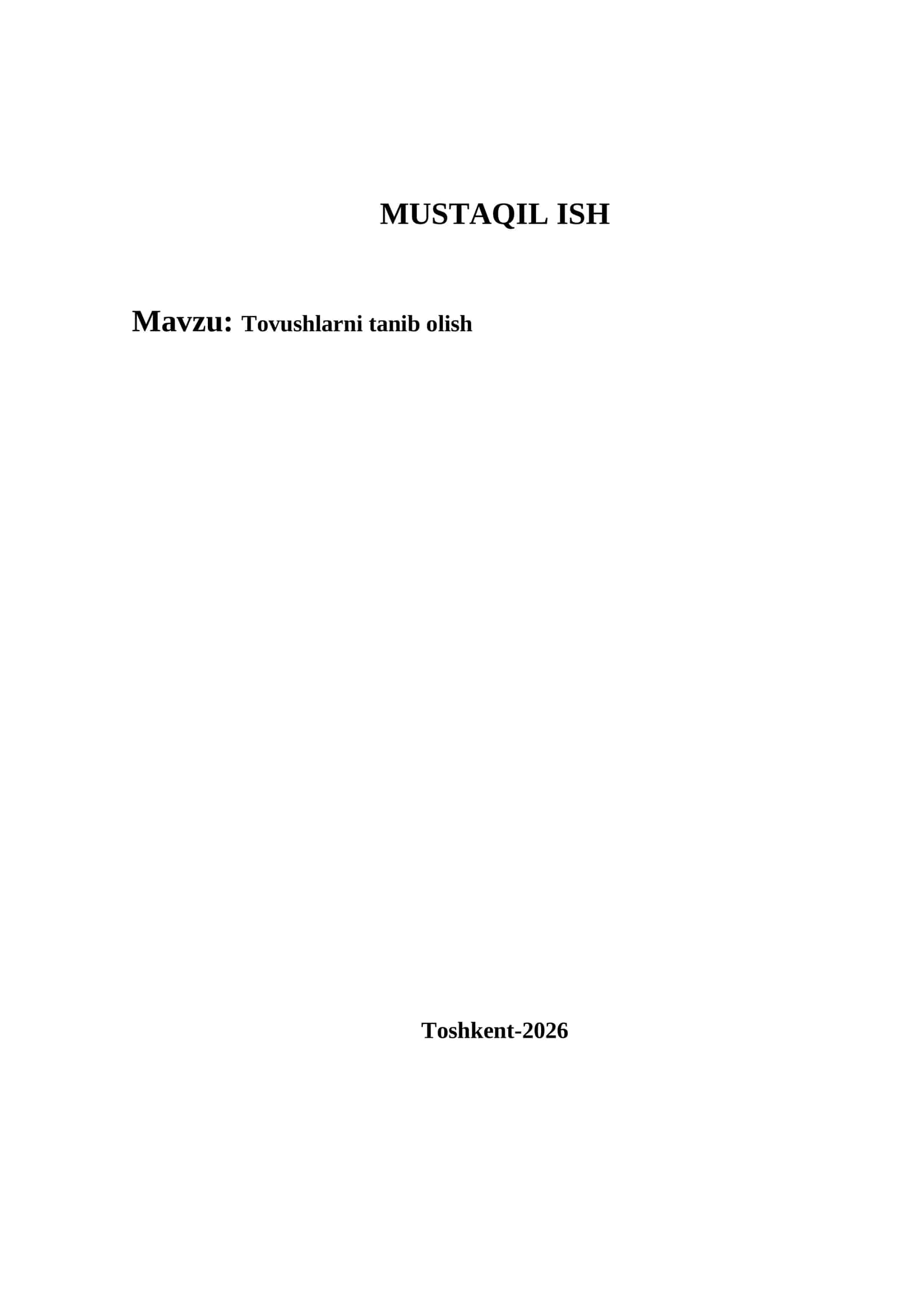 Tovushlarni tanib olish 1