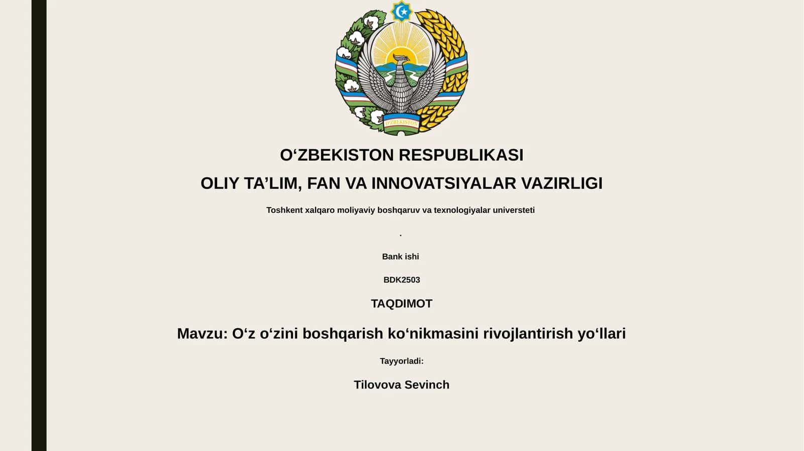 Oʻz oʻzini boshqarish koʻnikmasini rivojlantirish yoʻllari 1