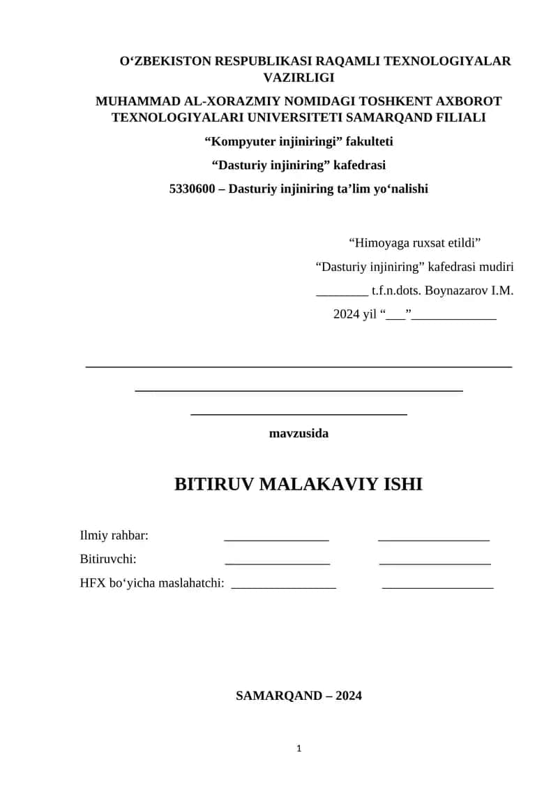 BITIRUV MALAKAVIY ISHI 1
