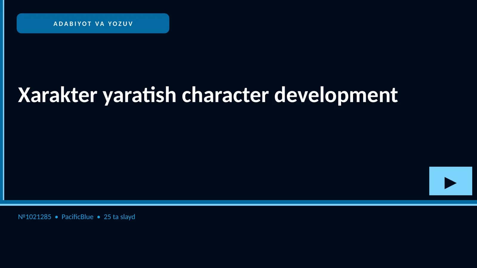 Xarakter yaratish character development 1