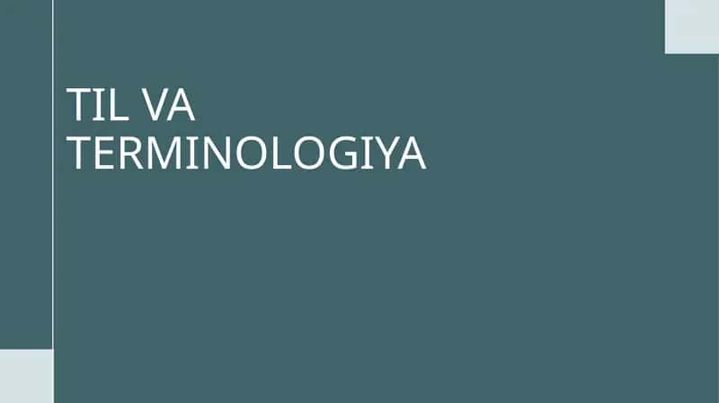 Til va terminologiya 1
