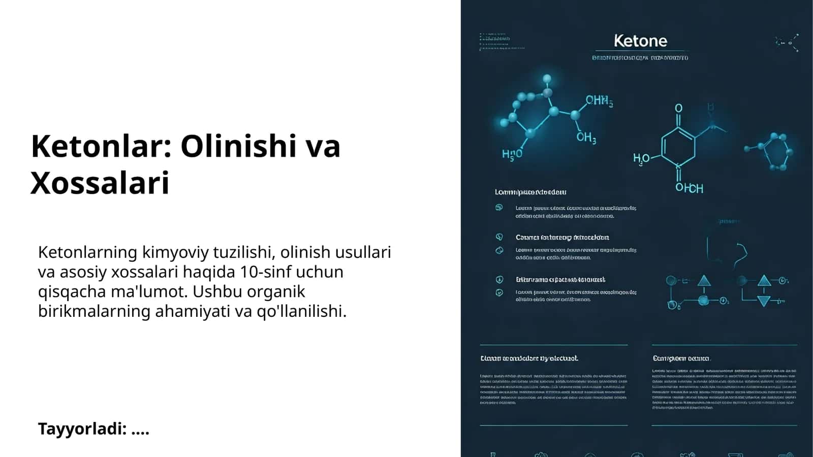 Ketonlar: Olinishi va Xossalari 1