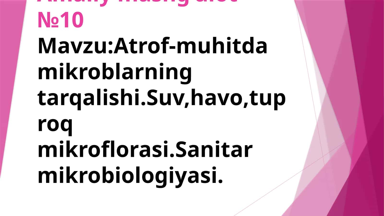 Mikrobiotsenoz  sanitar mikrobiologiya 1