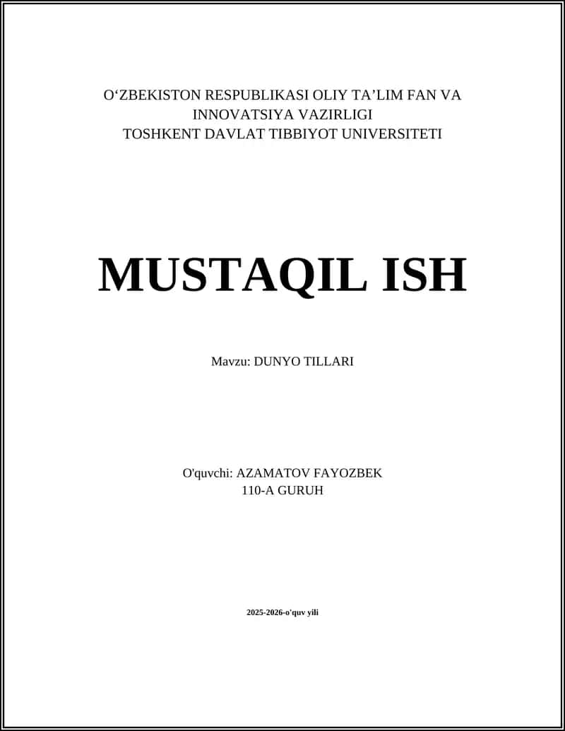 DUNYO TILLARI 1