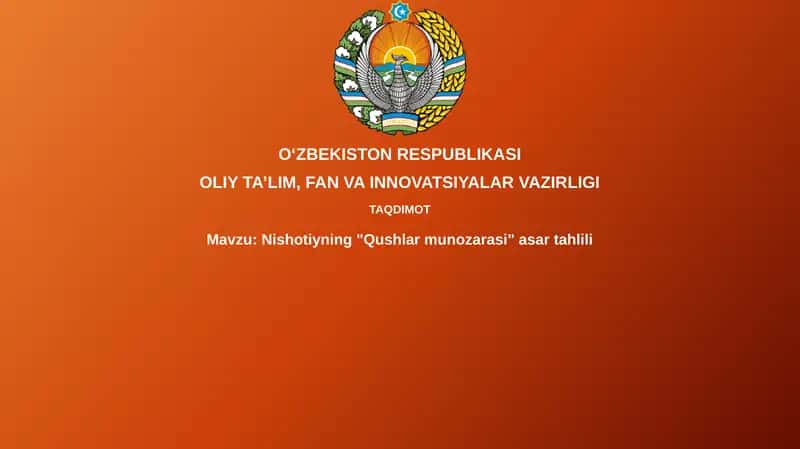 Nishotiyning"Qushlarmunozarasi"asartahlili 1