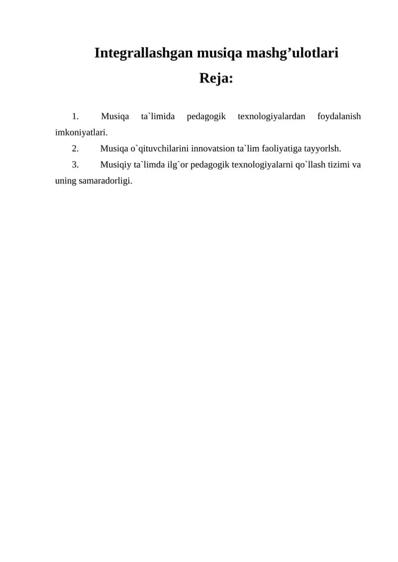 Integrallashgan musiqa mashgʼulotlari 1
