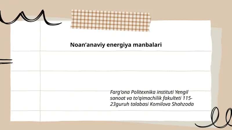 Noanʼanaviy energiya manbalari 1