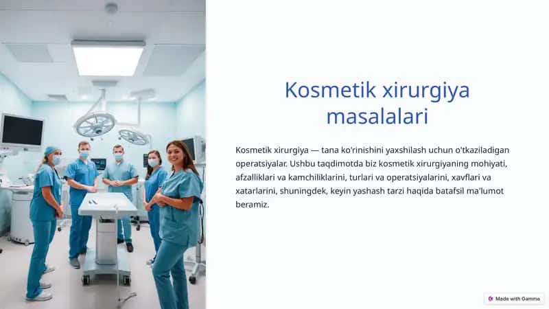 Kosmetik xirurgiya masalalari 1