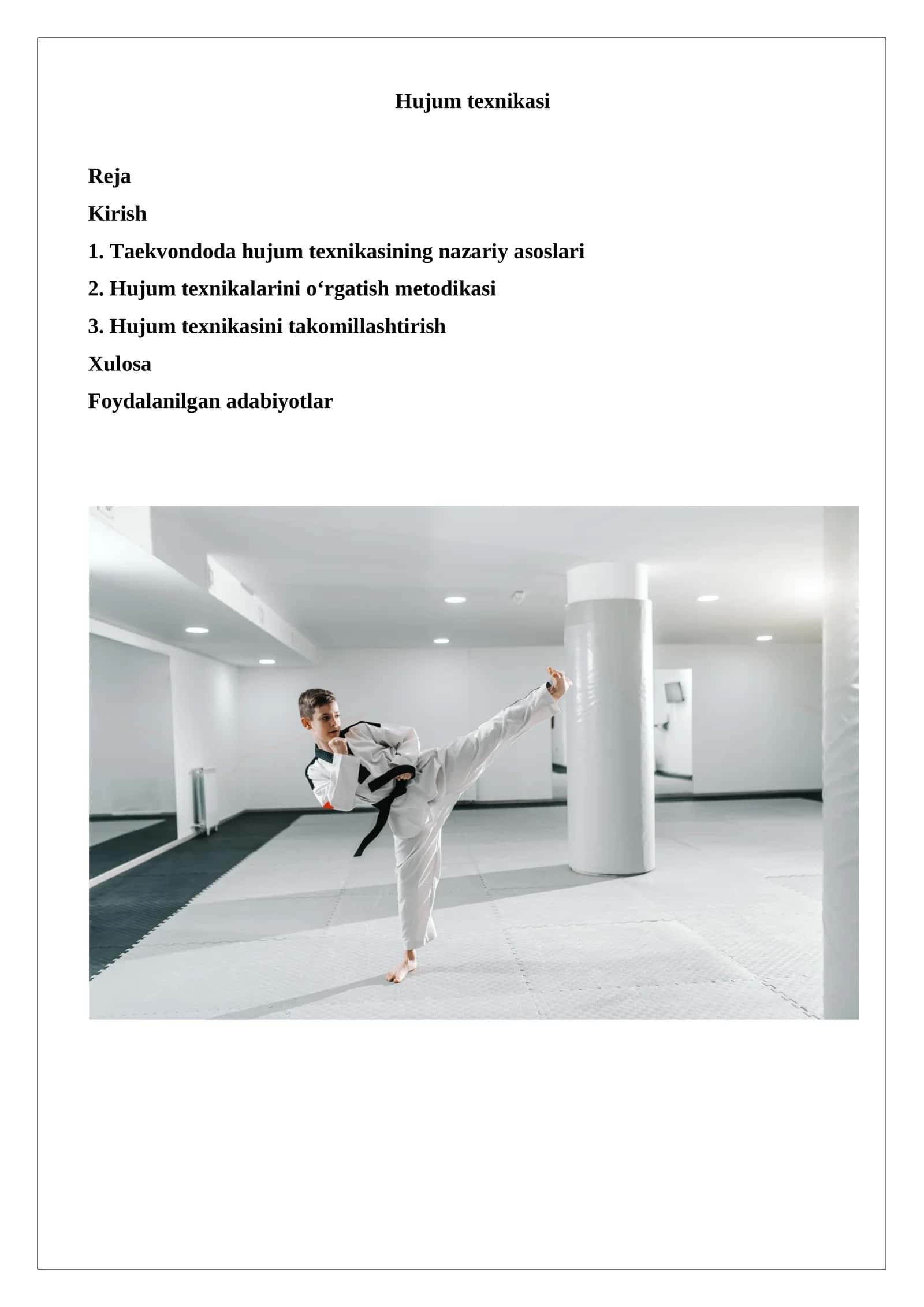 Hujum texnikasi Taekvondo 1