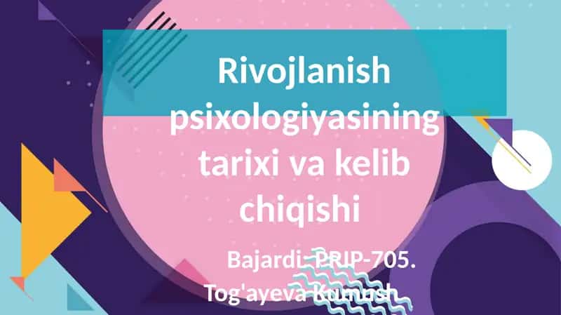 Psixologiya tarixi va rivojlanishi 1