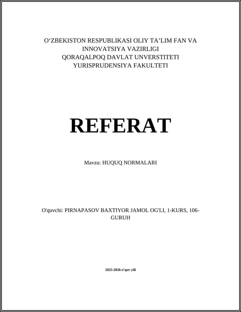 HUQUQ NORMALARI 1