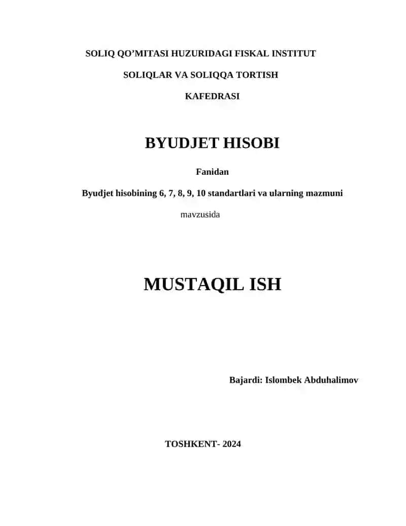 SOLIQ QO’MITASI HUZURIDAGI FISKAL INSTITUT