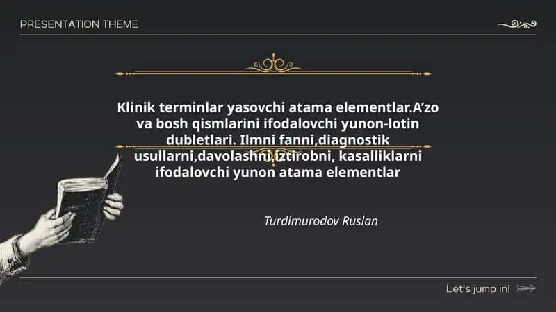 Klinik terminlar yasovchi atama elementlar 1