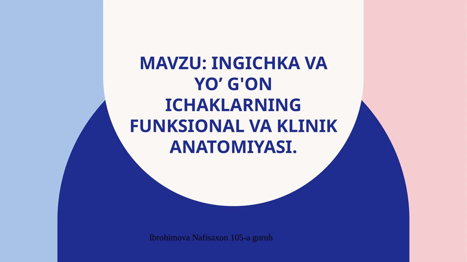 Ingichka Ichakning funksional vak'linik anatomiysi 1