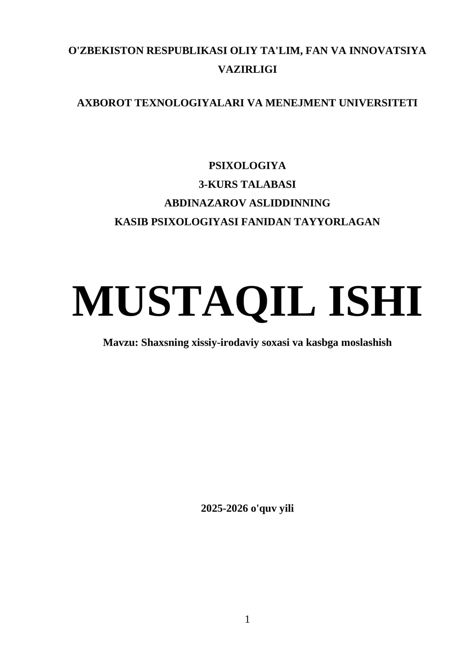 Kasib Psixologiyasi 1
