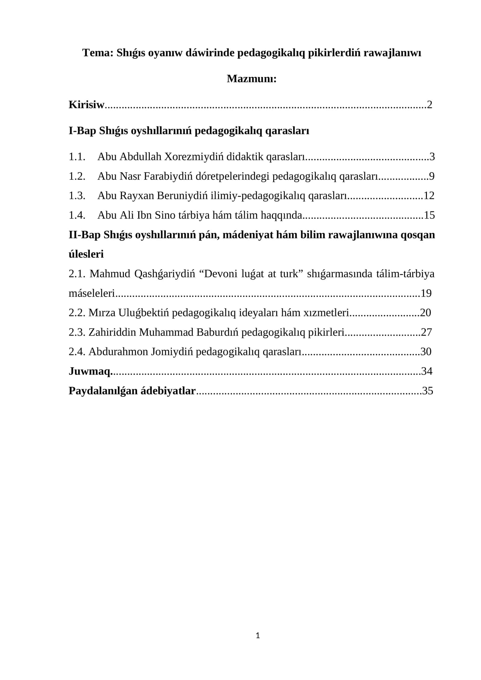 Shıǵıs oyanıw dáwirinde pedagogikalıq pikirlerdiń rawajlanıwı 1