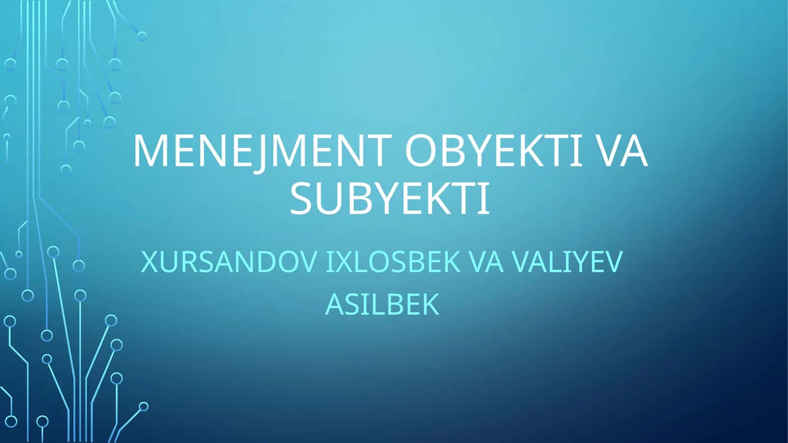 Menejment obyektiv va subyektiv 1