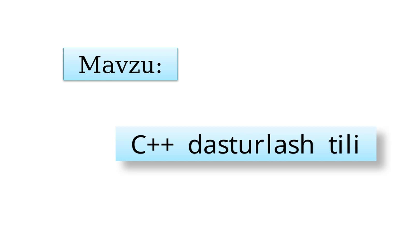 C++dasturlash tili 1