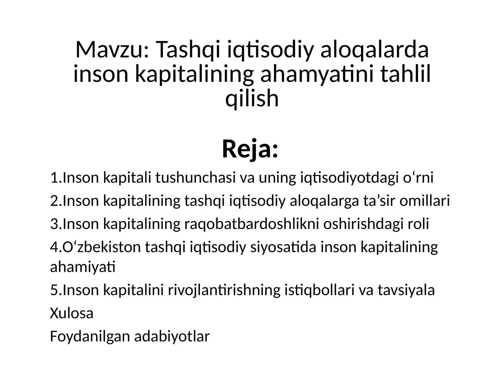 Tashqi iqtisodiy aloqalarda inson kapitalining ahamyatini tahlil qilish 1