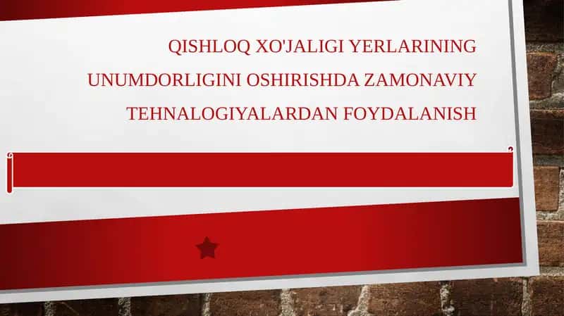 qishloq xo'jaligi yerlarining unumdorligini oshirishda zamonaviy tehnalogiyalardan foydalanish 1
