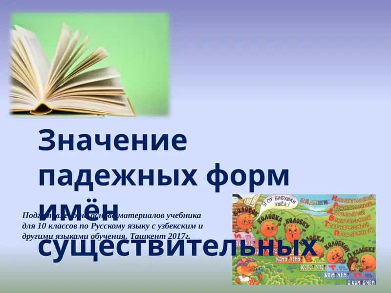 Значение падежных форм имён существительных 1