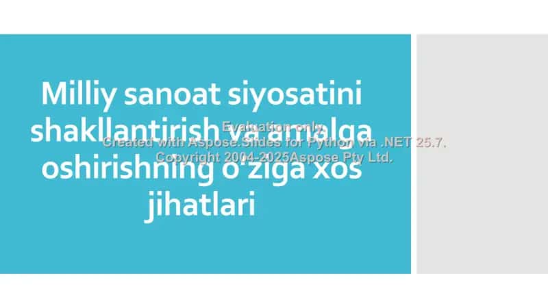 Sanoat Siyosati 1