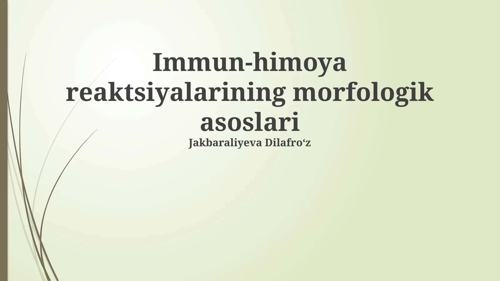Immun-himoya reaktsiyalarining morfologik asoslari 1
