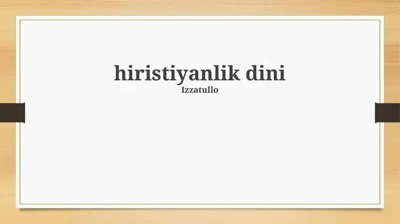 Hiristiyanlik Dini 1