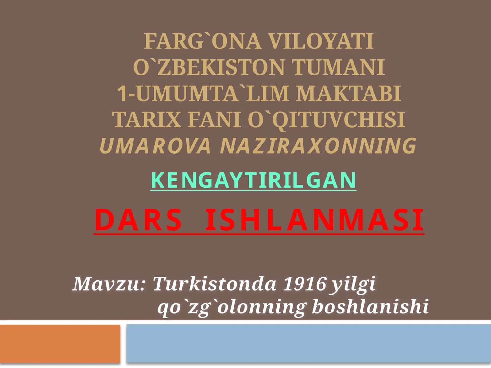 Turkistonda 1916 yilgi qo'zg'alonning boshlanishi 1