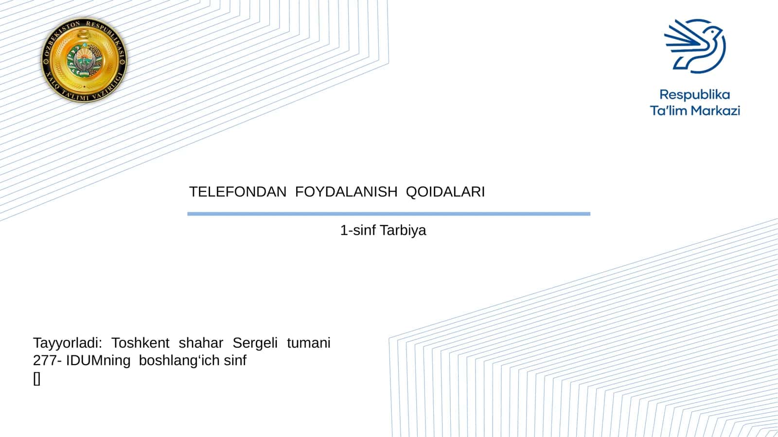 TELEFONDAN FOYDALANISH QOIDALARI 1