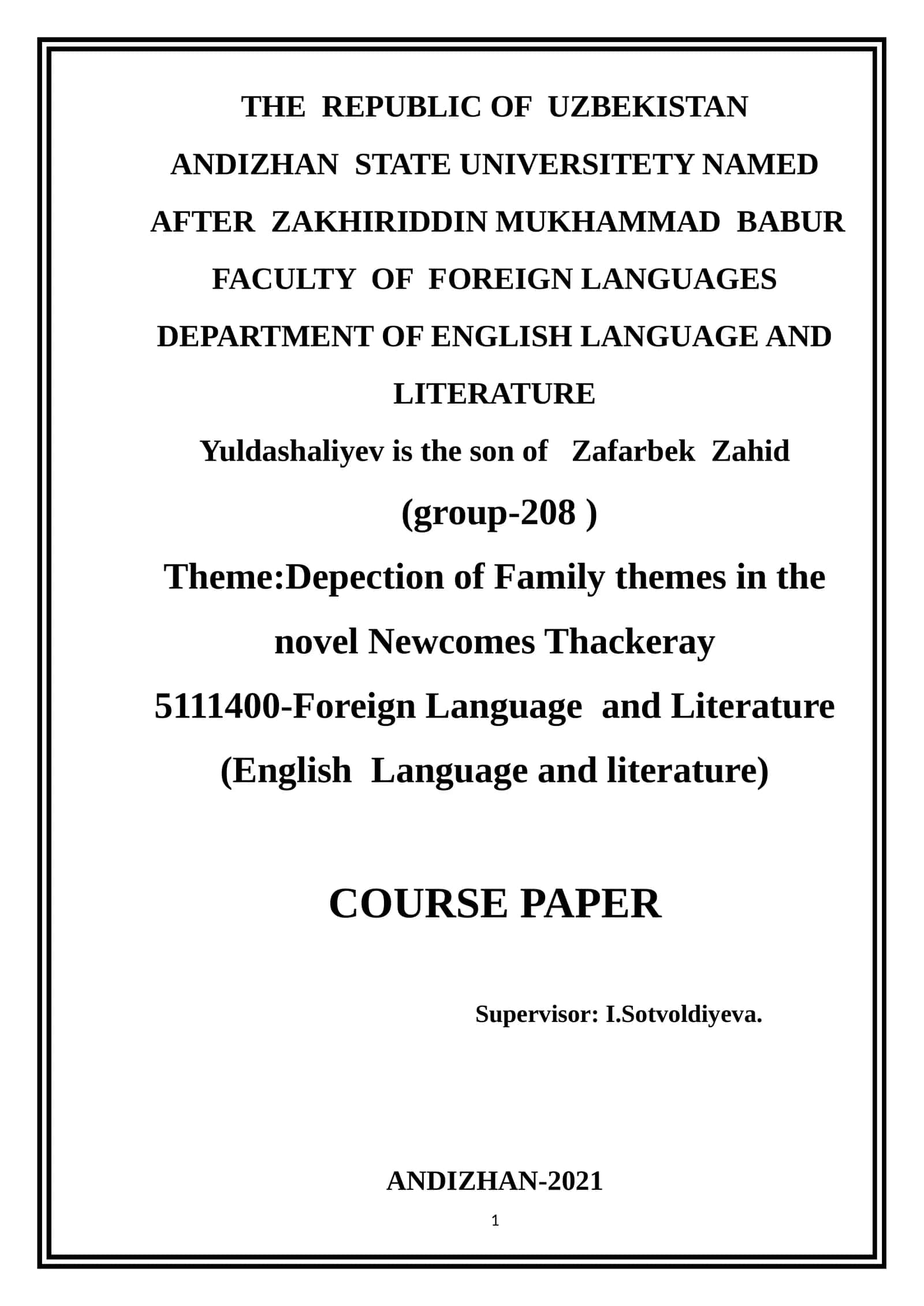 Theme: Depection of Family themes in the novel Newcomes Thackeray 1
