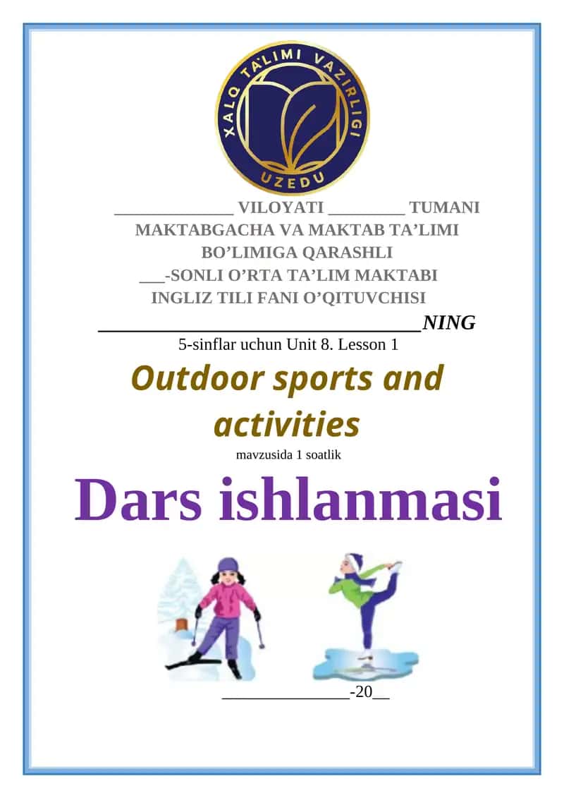 Ingliz tili 5-sinf ochiq dars 2 1