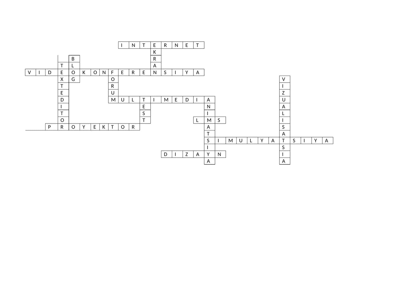 kompyuter texnolohiyalari fanidan krossword 1
