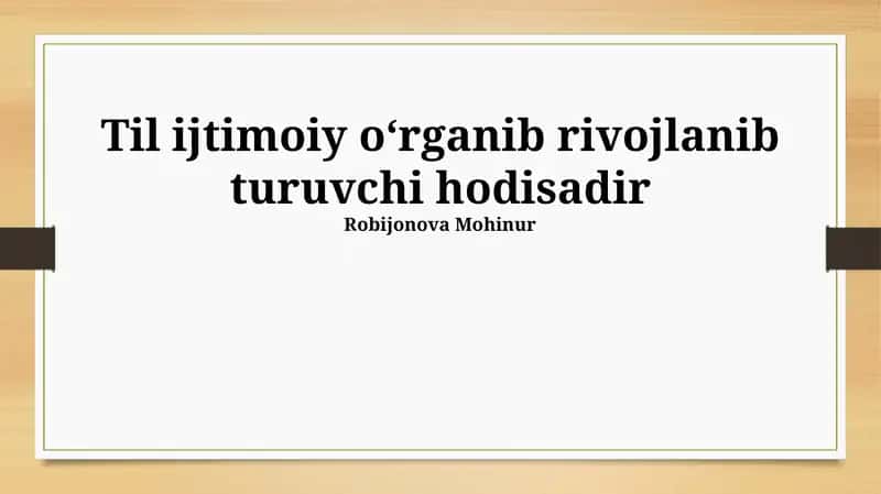 Til - ijtimoiy hodisa 1