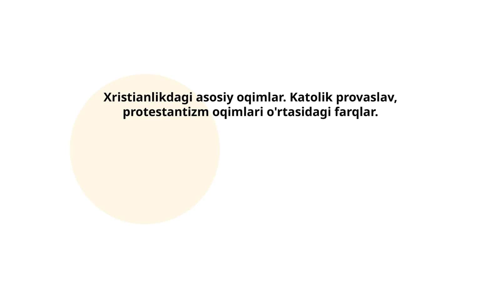 Xristianlikdagi asosiy oqimlar 1