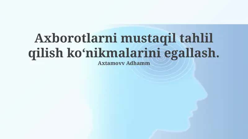 Mustaqil axborot tahlili 1
