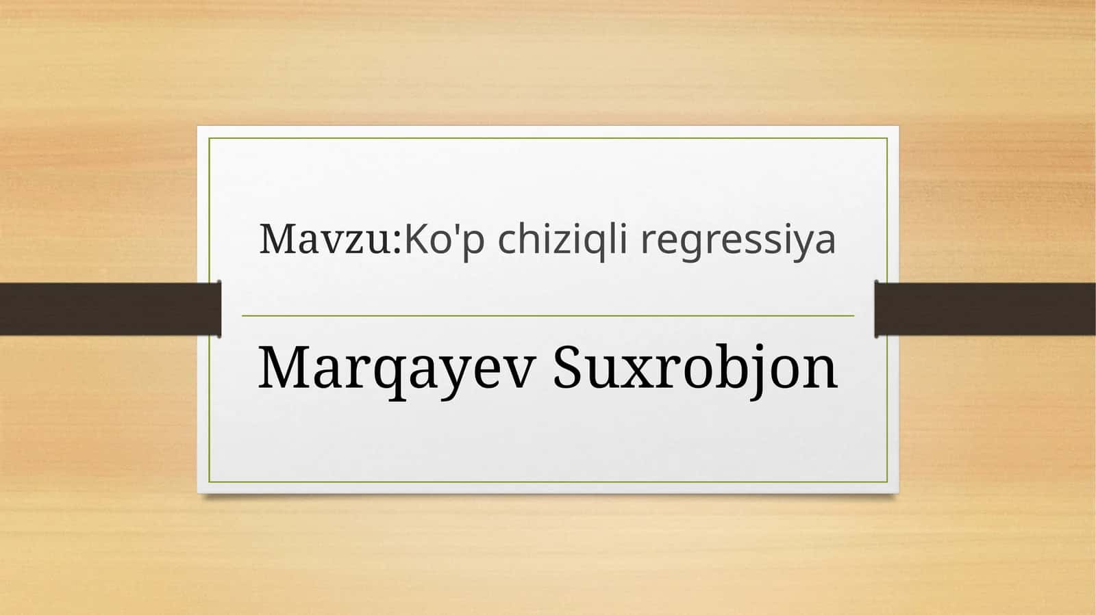 Ko'p chiziqli regressiya 1
