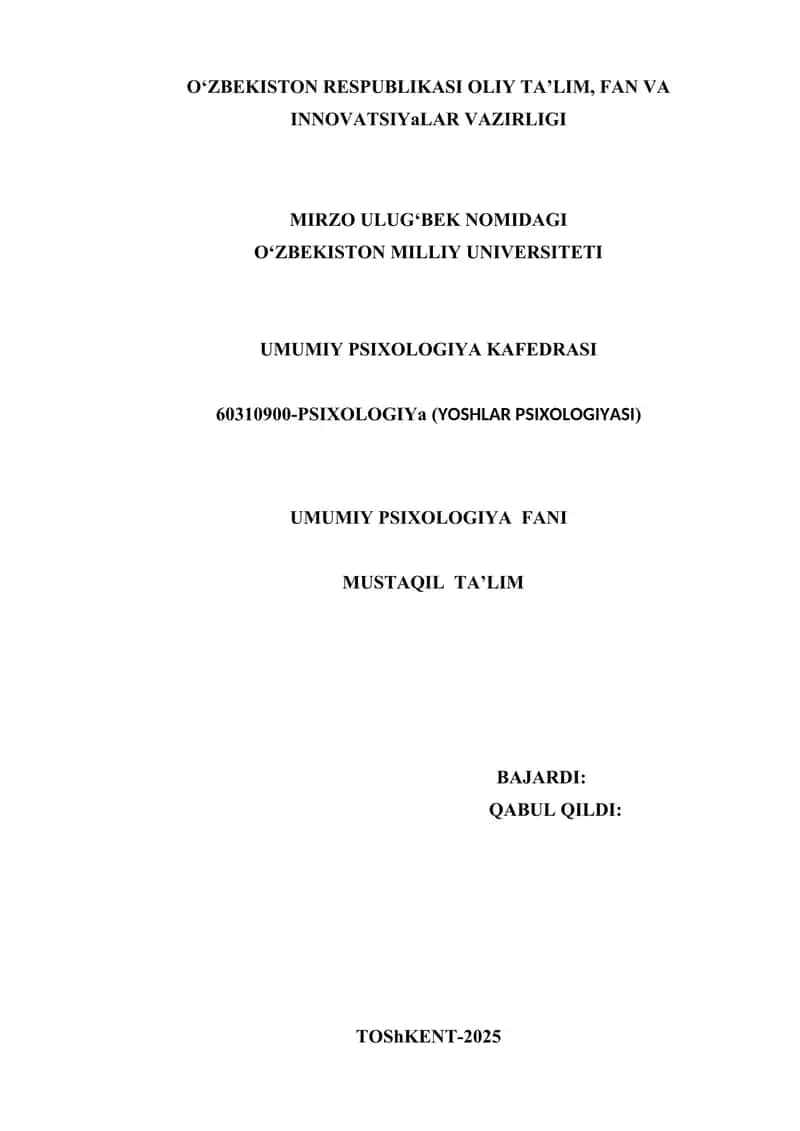 UMUMIY PSIXOLOGIYA FANI 1