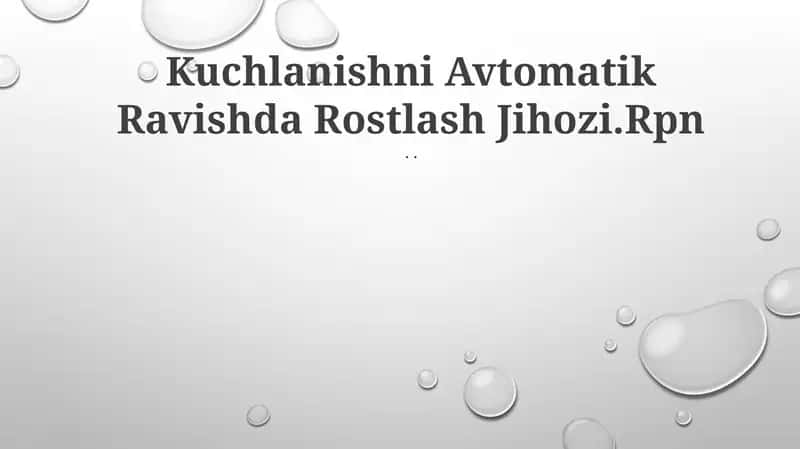 Kuchlanishni Avtomatik Ravishda Rostlash Jihozi.Rpn 1